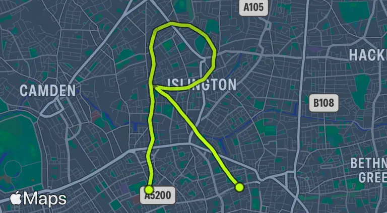 Map of the Riverside 8K running route